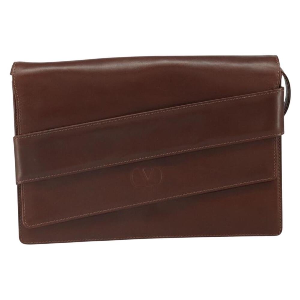 Valentino Leather Shoulder Bag Brown